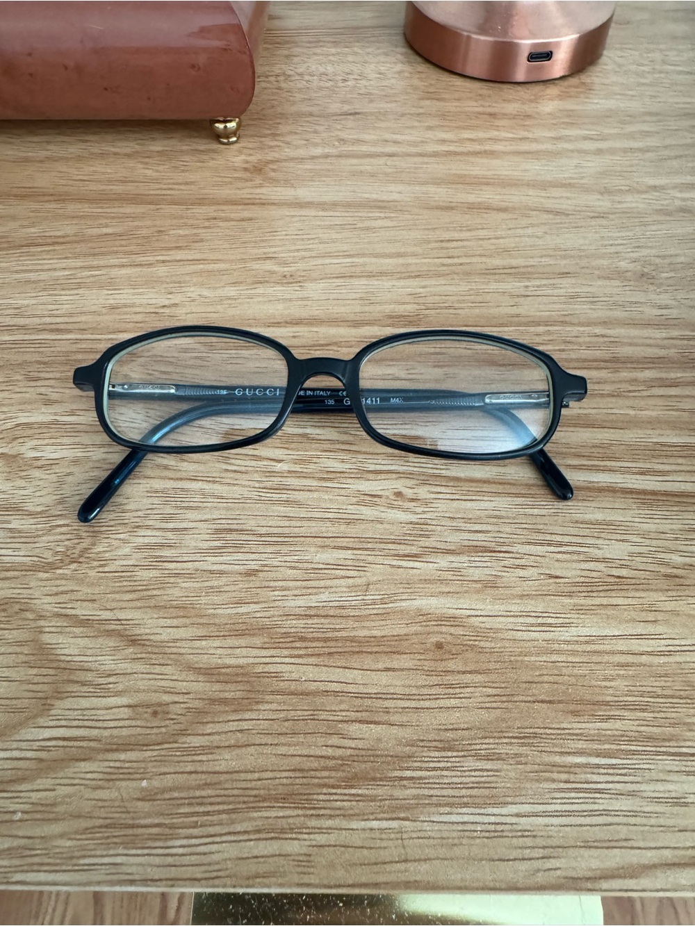 Gucci GG 1411 Authentic Made In Italy Round Glasses Frames Deep Teal - Picture 6 of 13